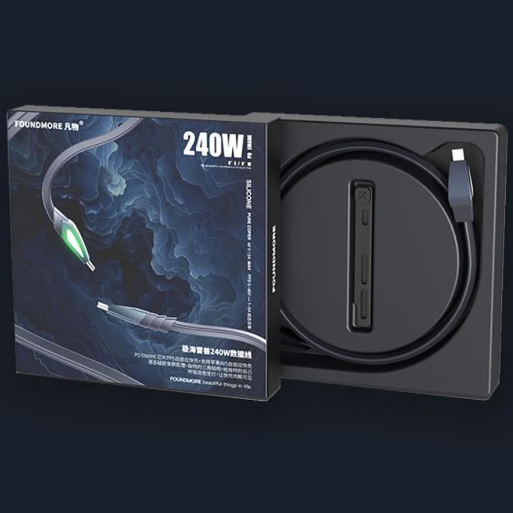 Sea Monster Style Type C Charging Cable 240W High Speed Transmission Luminous Durable Wire for Mobile Phone Charging Accessory