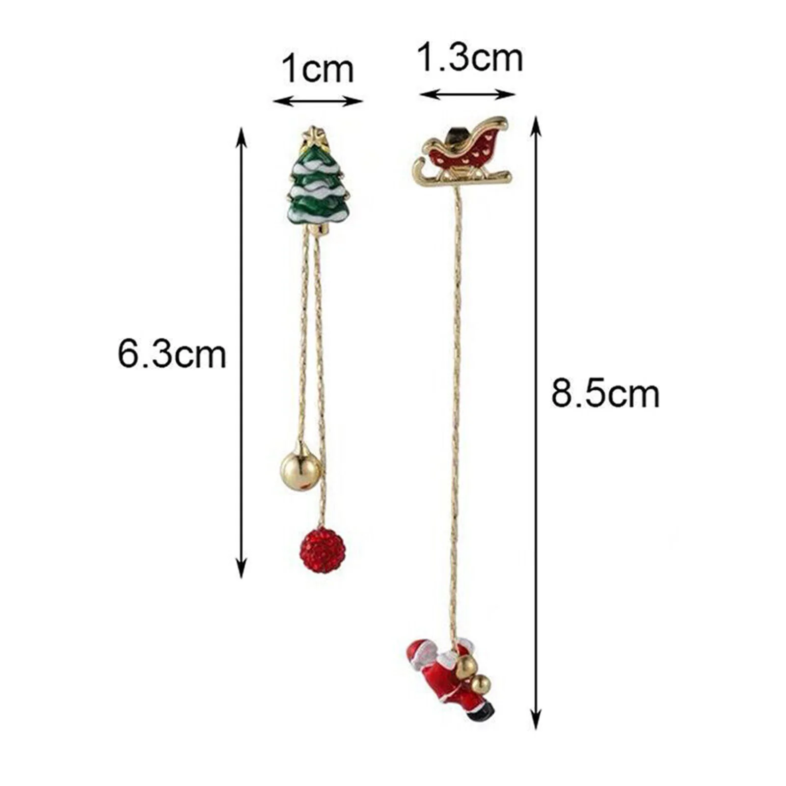 Christmas Long Dangle Earrings with Color-preserving  Tassel Decor for Performance Travel Dating Shopping image 3