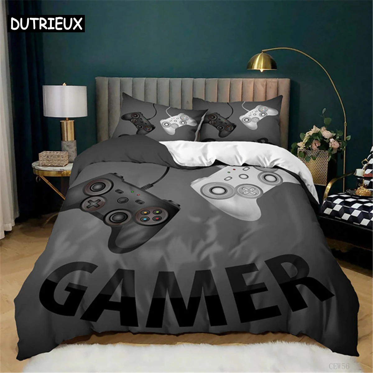 

Gamer Duvet Cover for Boys,Game Controller Quilt Cover King/Queen size,cool Gamepad Bedding Set Kids Teen,Modern Gamer Bedding