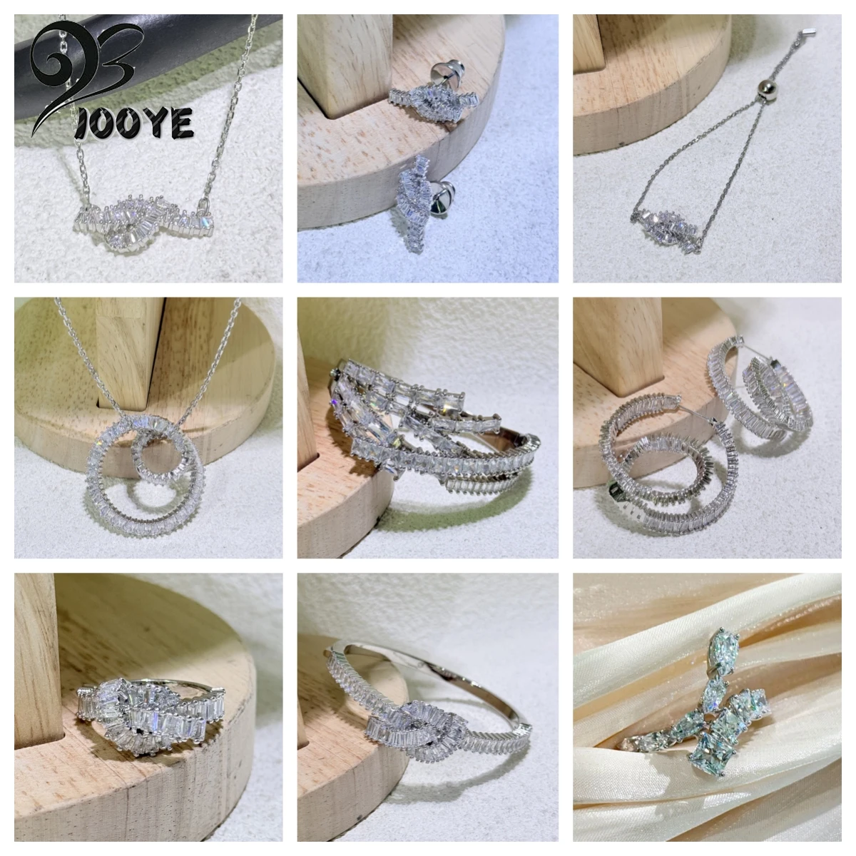 

Original 2025 New Fine Anniversary Jewelry Sets Charm White Twisted Crystal Fashion Necklace Ring Earrings Women's Romantic Gift