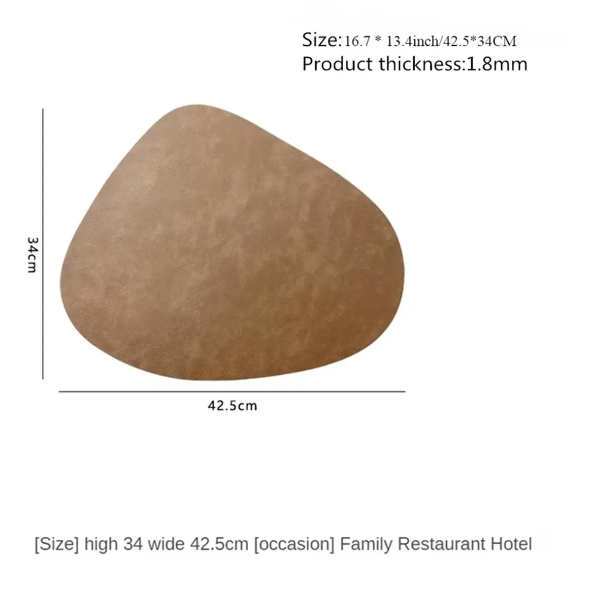 2026 New Teardrop PU Placemats Double-Sided Texture, Waterproof Oil-Proof Set 4Pcs for Dining Table, Home Decor Green