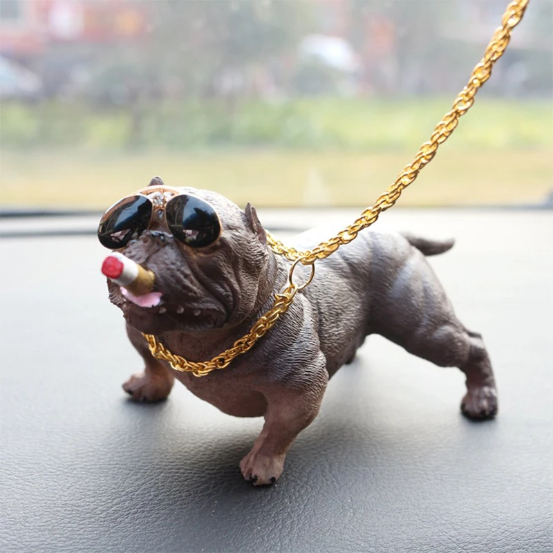 Bully Dog Car Perfume Dashboard Display Car Interior Decoration Air Conditioning Pendant Car Supplies Social Dog Ornament