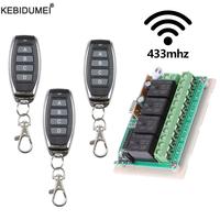 433 MHz Universal Remote Control DC 12V 4CH Wireless Relay RF Remote Control Switch Receiver+ 4 Button Transmitter DIY
