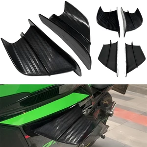 Yan Kanatçıkların aerodinamik kanat deflektör spoyleri vardır, fairing fit için Kawasaki Ninja 650, 400, 300, 250, H2R, ZX14R, ZX10R, ZX6R, Z, a, H2, 1000, SX, 8 en çok satan, kaporta kawasaki zx10r-no. 1