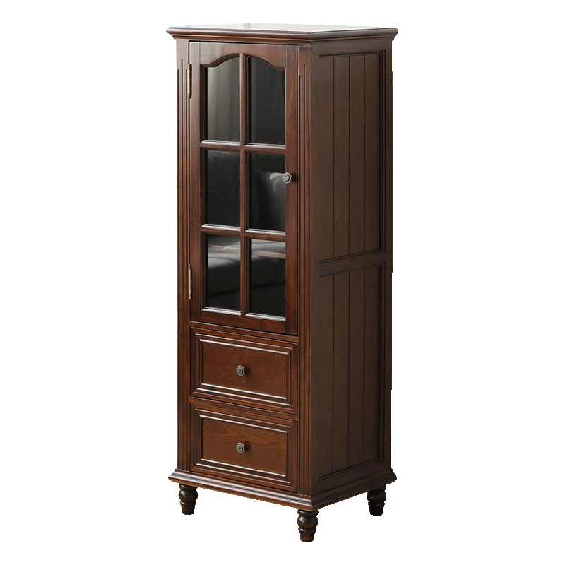 

American Wine Cabinet Furniture Modern Minimalist Sideboard Cabinet Solid Wood One-Door-Open Cabinet Small Wine Cabinet