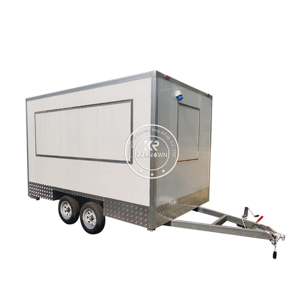 SPOT STOCK!! Shipping Now!! 3.5M White Mobile Food Trailer Outdoor Food Truck Ice Cream Hot Dog Cart!!