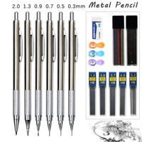 0.3/0.5/0.7/0.9/1.3/2.0mm Mechanical Pencil Office School Writing Art Painting Tools Metal Automatic Pencils Creative Stationery