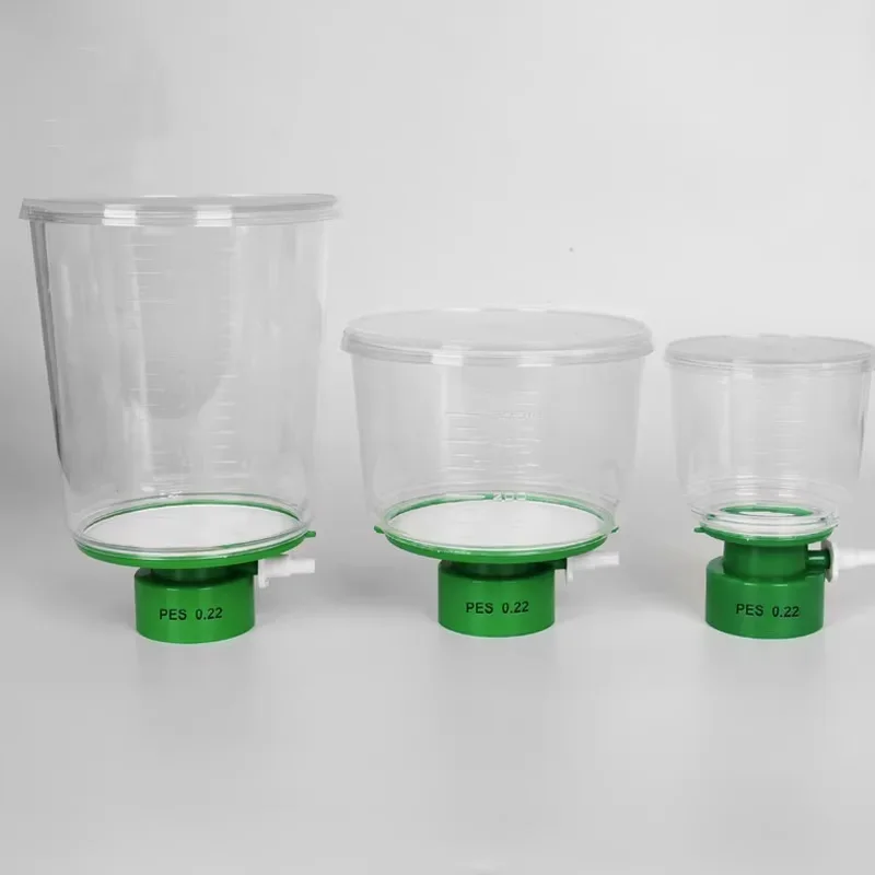 Filtro superior de botella de 250ML y 500ML, membrana PES, membrana PVDF, filtro estéril, botella receptora/filtro de botella de almacenamiento