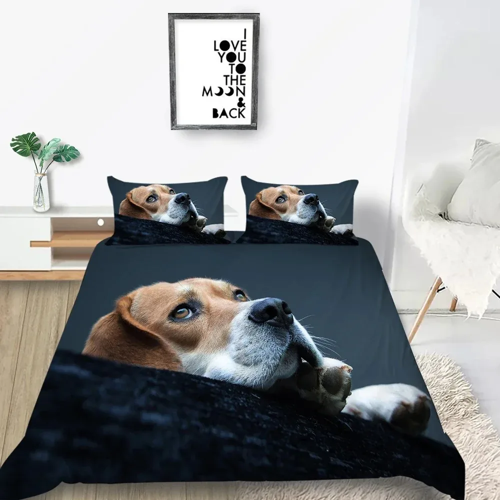 

Animal Dog 3D Print A Dog Sleeping On Its Stomach Duvet Cover Design Lovely Pet Dog For Children Women Men Bedroom Decorations