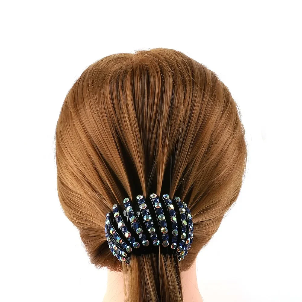 Women Hair Clips Crystal Bird Nest Hair Claw Bun Maker Hairgrip Hairpins Girls Ponytail Holder Clamps Headwear Hair Accessories