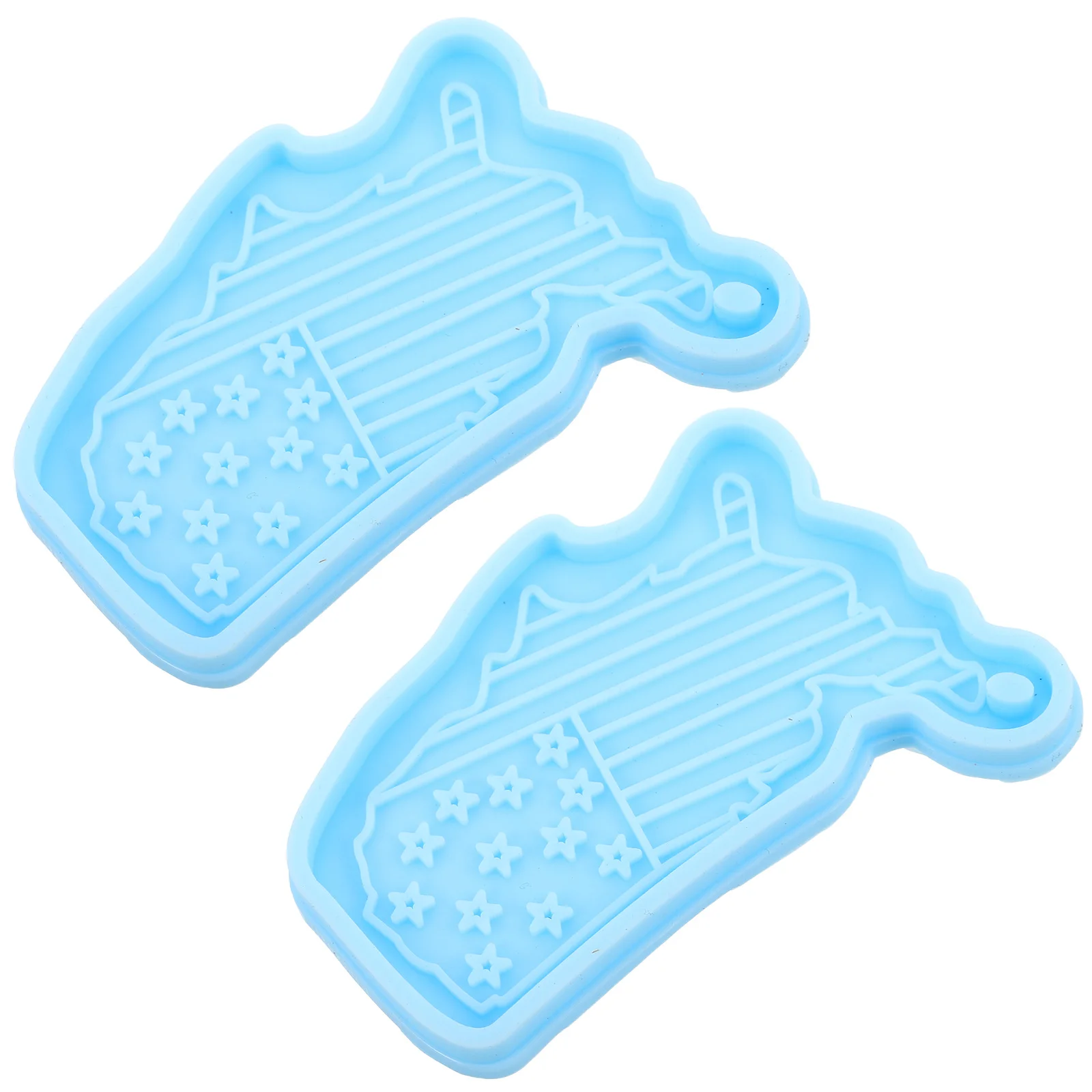 

2Pcs Keychain Silicone Mold Usa Map for Resin Epoxy DIY Independence Day Pendant Crafting Patriotic Jewelry Casting Molds
