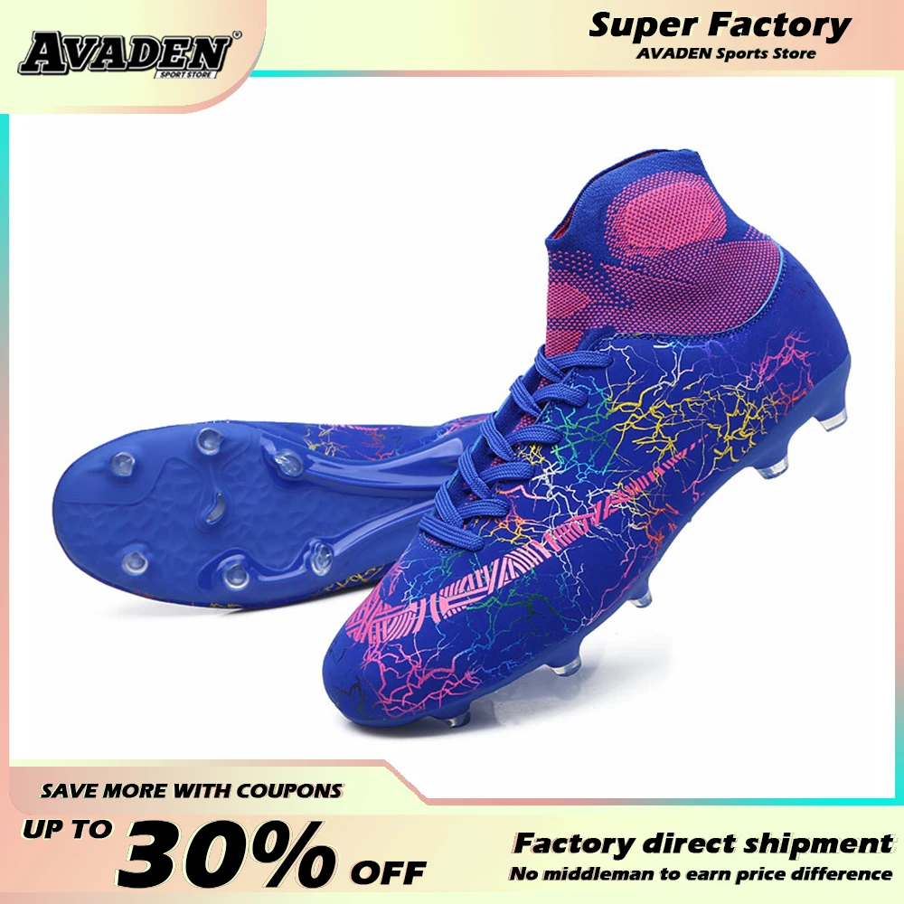 Professional Football Field Boots High Top Anti-Skid Wear-Resistant Training Shoe Studded Boots Futsal Sports Shoes Men Football