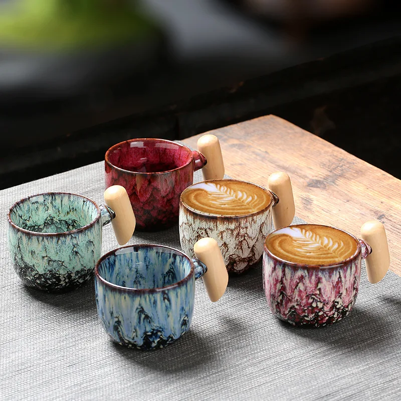 Wooden Handle Dehua Kiln Tea Simple Coffee Small Water Single Cup Business Gift Ceramic Mug