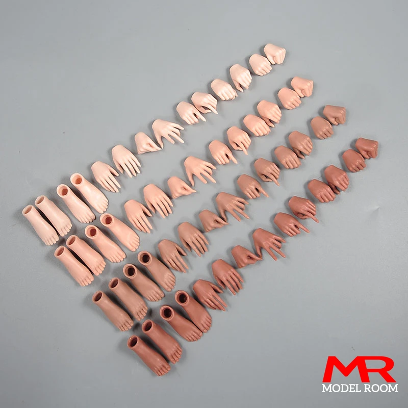 1/6 Schaal Vrouwelijke 5 paar Handvorm 2 paar Voeten Model Lichaamsaccessoires Fit 12 ''AB001 TBL JIAOU Soldaat Action Figure Lichaamspop