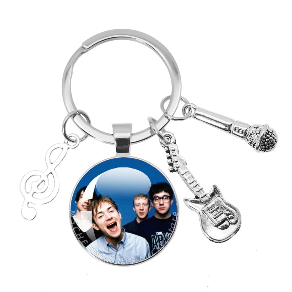 Pop Rock Band Blur Damon Albarn Alex Graham Dave Glass Pendant Musician Keychain Accessory Jewelry Fans Collect Charm Gift MS049