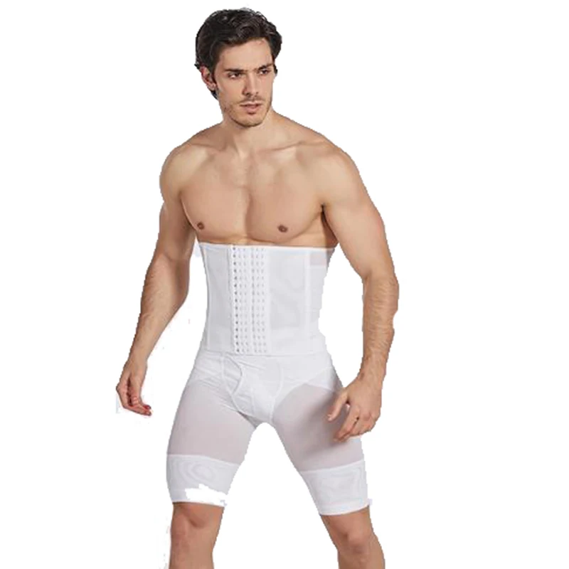 

PRAYGER Men Shaper Set Slimming Big Belly Belt Waist Cinchers Control Body Underwear Breathable Mesh
