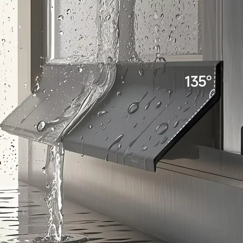 1m Home Window Water Blocking Bar Sliding Window Rain Weatherstrip Balcony Insulation Windproof Sealing Strip   Flashing Board