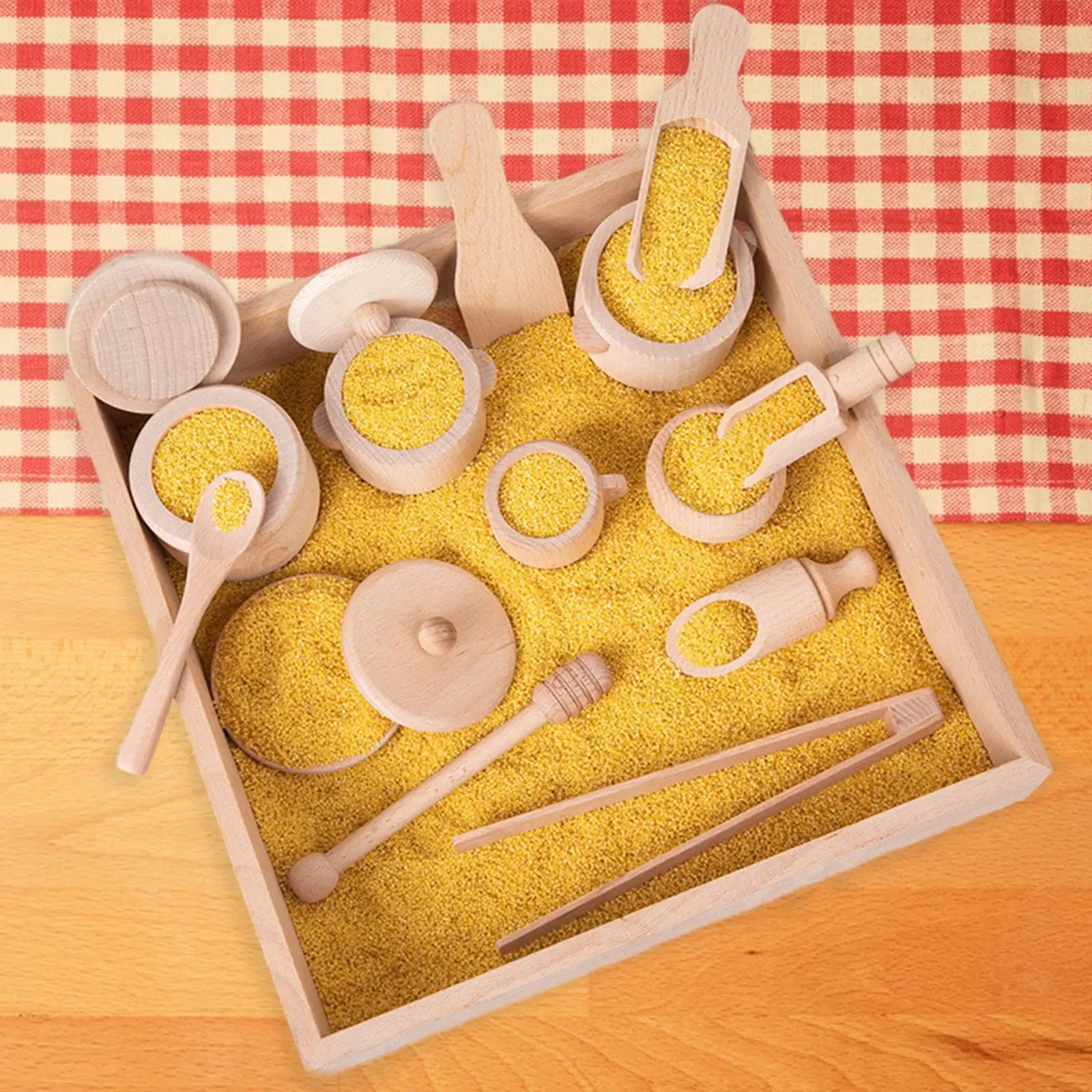 14x Wooden Sensory Bin Tools Sensory Toys for Over 3 Years Old Kids Children