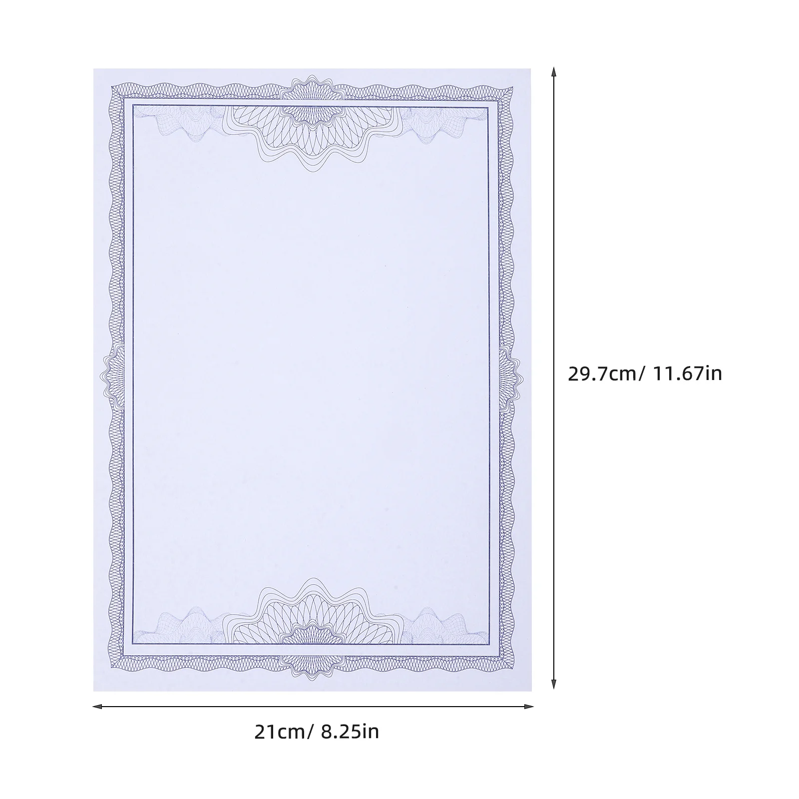 150G شهادة فارغة الصفحات الداخلية 50 ورقة زرقاء 12K عالية الجودة ورقة حفل توزيع شهادات طلاب التخرج