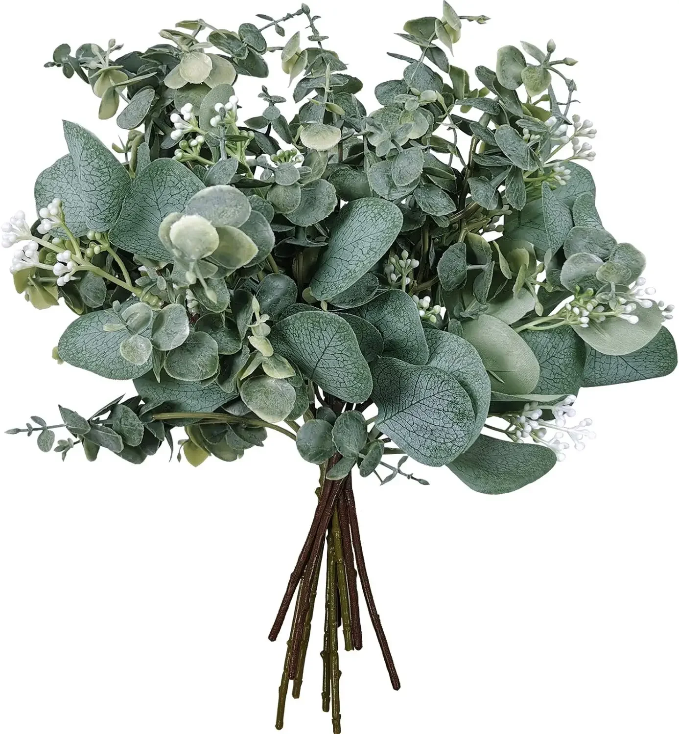 10Pcs Mixed Artificial Oval Eucalyptus Leaves Stems and Spray for Vase Floral Wreath Bouquets Wedding Greenery Decoration