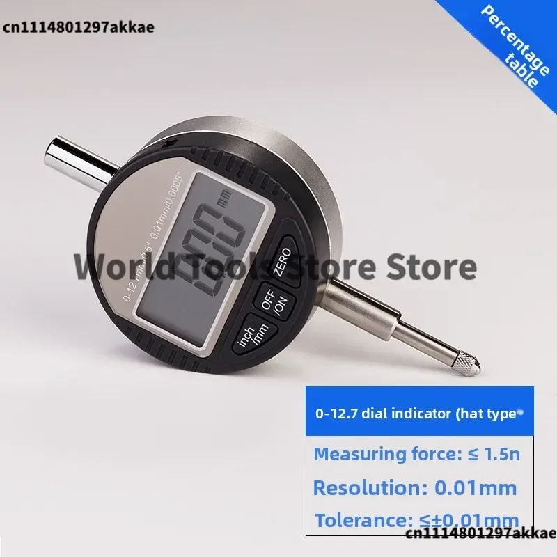 Digital Dial Indicator Gauge, Electronic Test Indicator 0-12.7/25.4/50/100mm, LCD Display Precision Measuring Tool