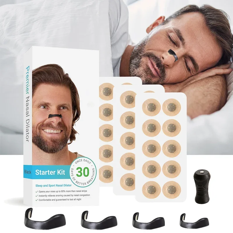 15/30Days Nasal Breathing Dilators Starter Kits Magnetic Nose Strips Increase Sports Air Intake Improve Sleeping Reduce Snoring