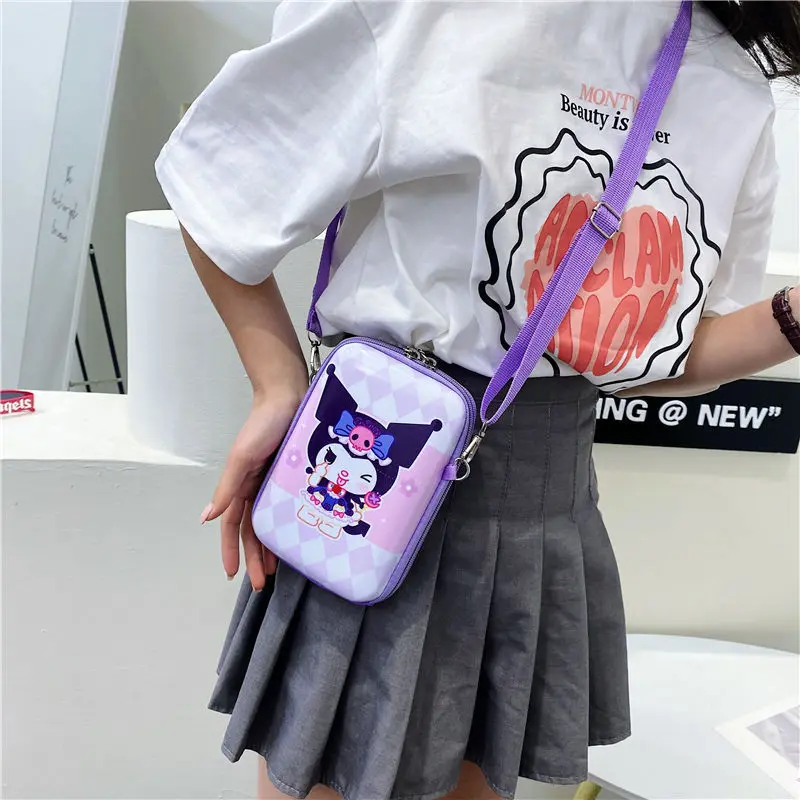 Sanrio kuromi Women\'s Crossbody Bag My Melody kuromi Anime Hard Shell Bag Fashion kids Coin Purse Fashion Girl Phone Bag