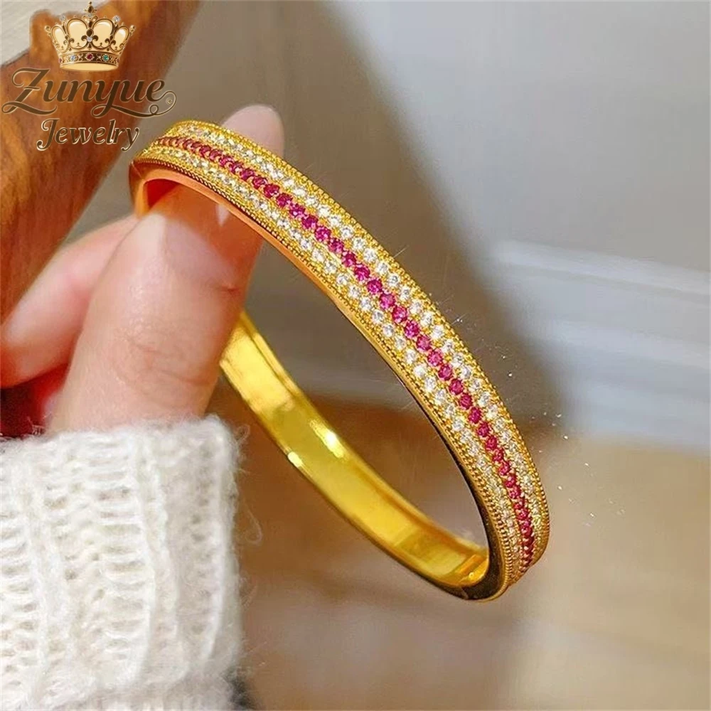 

High-End Sand Gold Rose Bracelet Luxury Quality Jewelry Best Selling Fashion Fine Jewelry Gift Exquisite Charms Popular Elegant