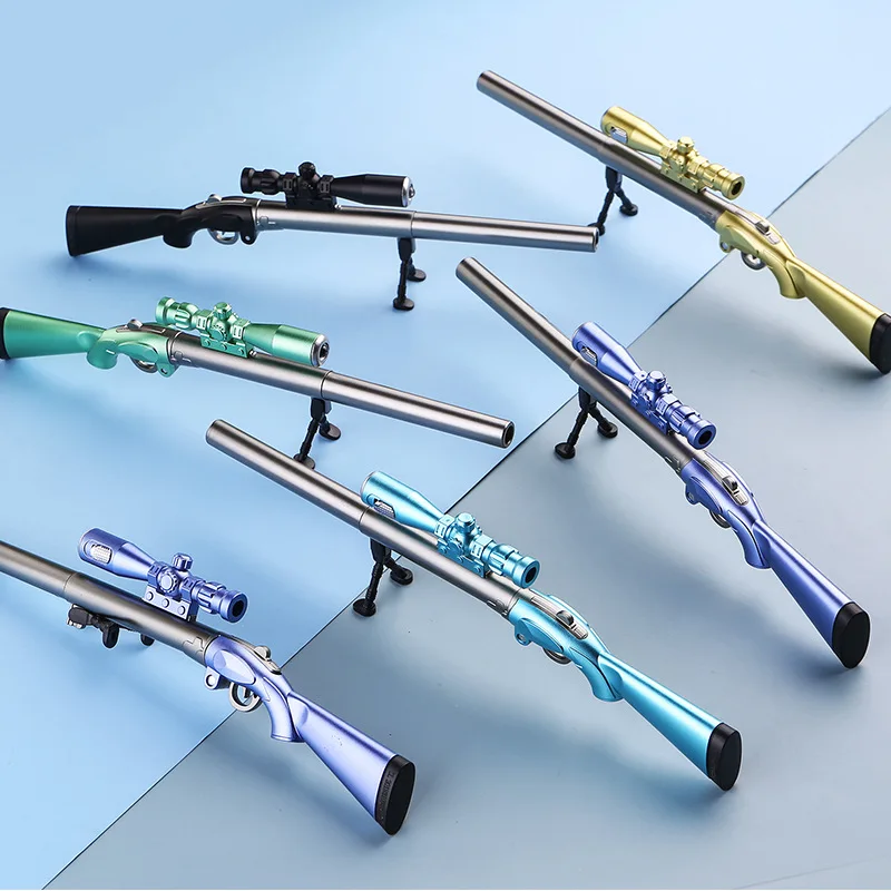 1 Pcs Creative Plastic Rifle LED Light Gun Shape Gel Pen 98K Weapons Pen Kids Gift Toys School Supplies Stationery