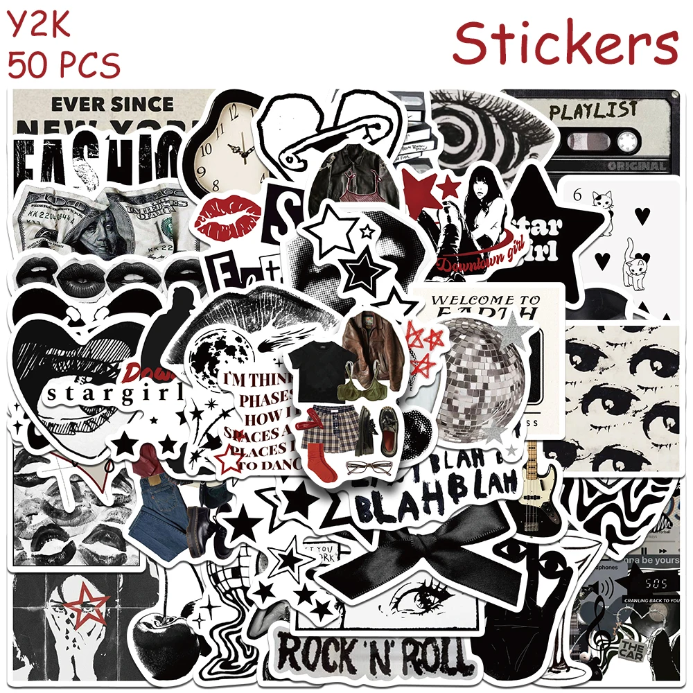 

50pcs Y2K Girls Stickers Decals For Laptop Notebook Luggage Skateboard Guitar DIY Aesthetic Waterproof Stickers Creative Gifts