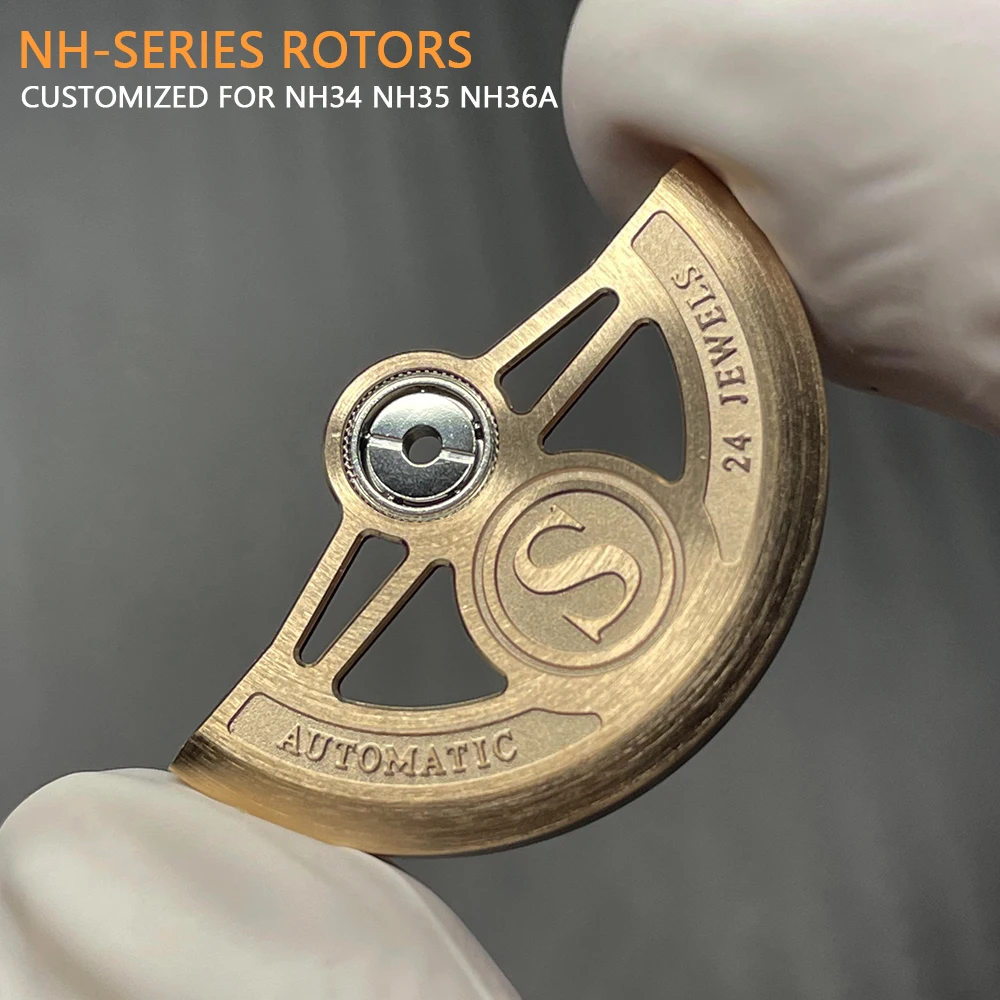 Modified Metal Oscillating Weight Rotors Fit to NH35 NH35A Movement Customized Rosegold Hammers Compatible to NH Series Movement