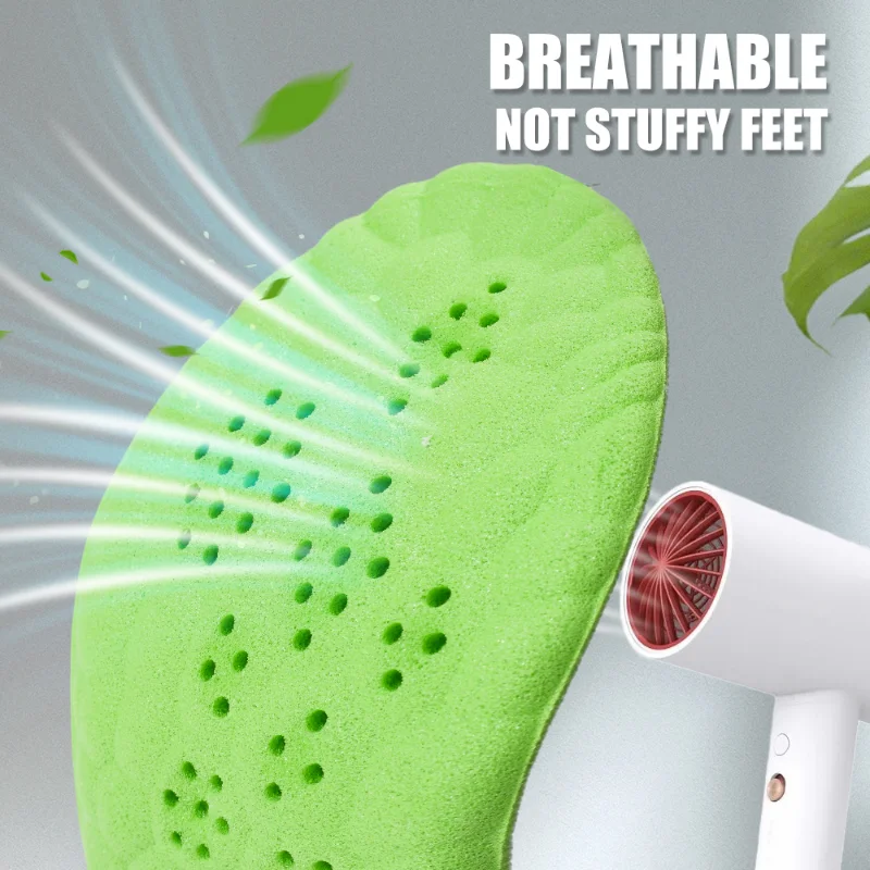 4D Shock Absorption Insoles High Elasticity Latex Massage Shoe Pads Inserts Unisex Soft Sports Running Deodorant Cushions