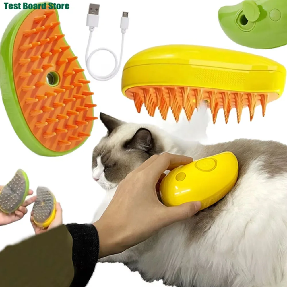 

Steamy Dog Brush Electric Spray Cat Hair Brush 3 In1 Dog Steamer Brush for Massage Pet Grooming Removing Tangled and Loose Hair