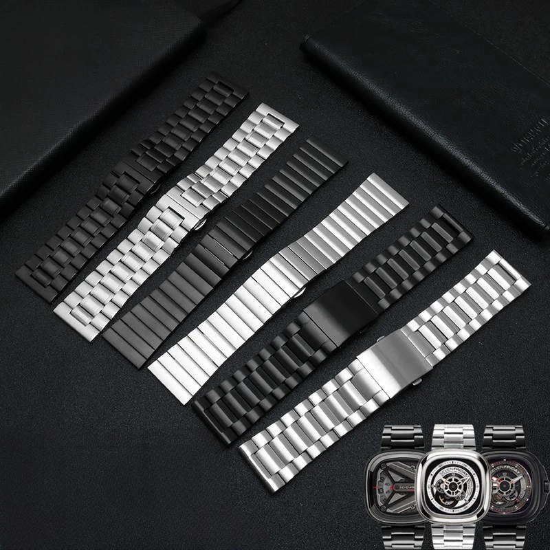 

28mm For Seven on Friday Diesel stainless steel watch strap men's watchband Folding buckle men Wrist band Bracelet accessories