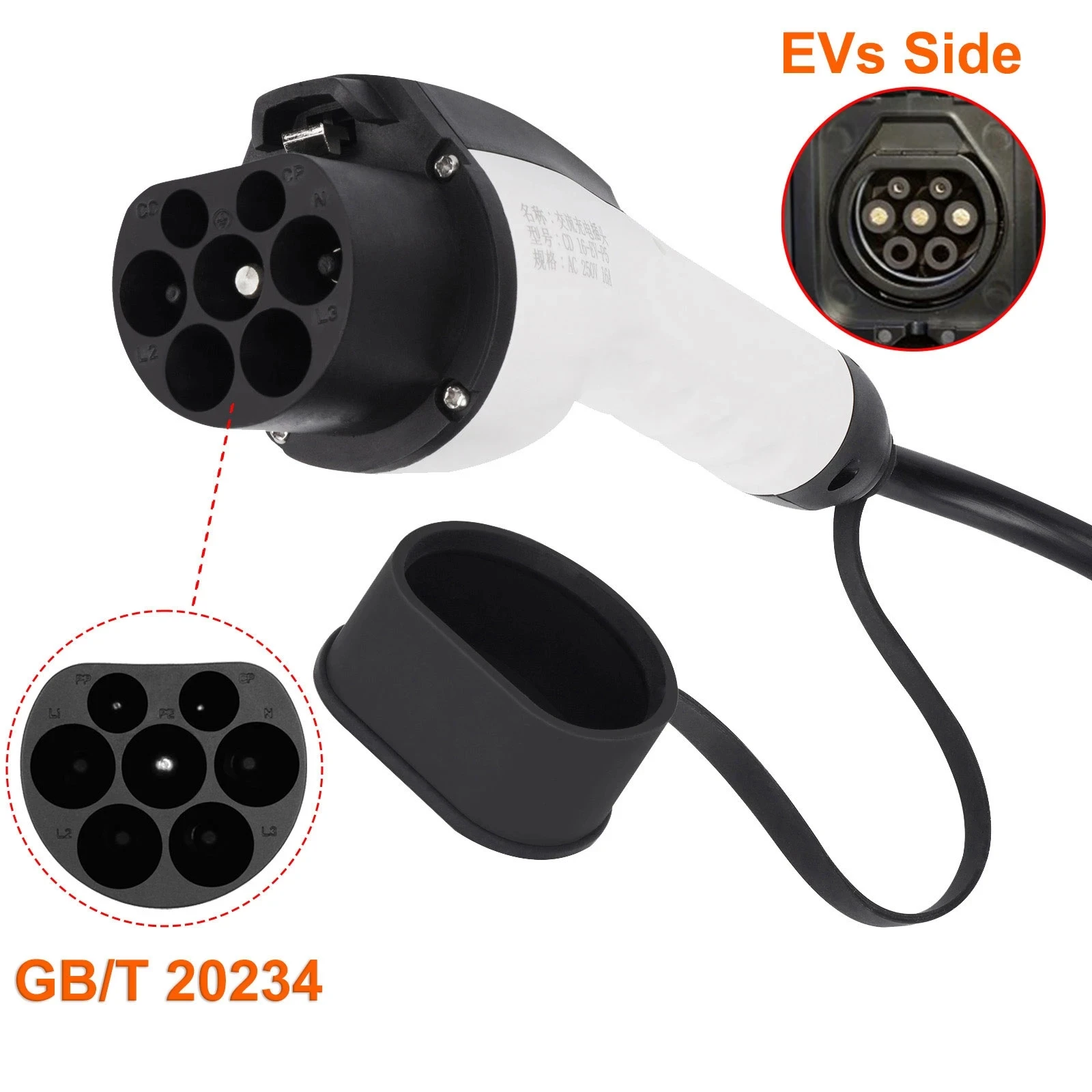 Teschev EV Car Charger GBT 16A 3.5KW Level 2 Portable Adjustable Current Charging Appointable Fast Charging for Electric Car