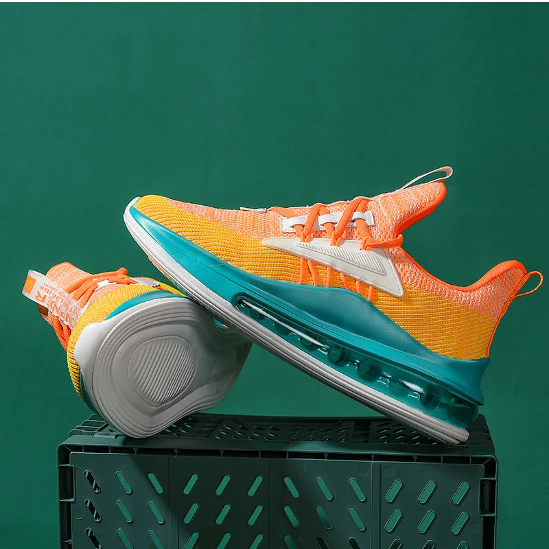 

running shoes Men mesh air-cushioned woven breathable outdoor anti-slip casual shoes Men comfortable lace-up sports shoes men