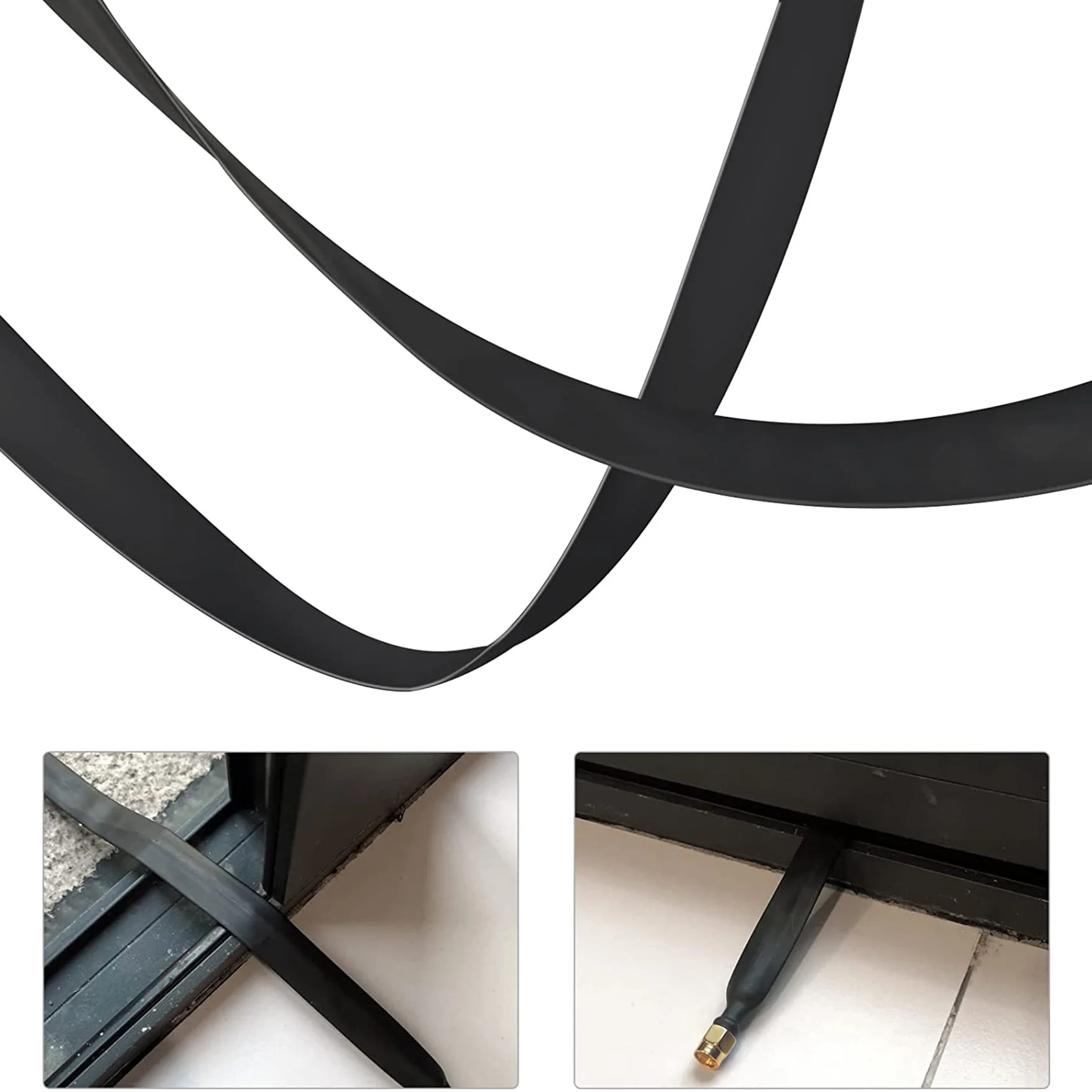 LoRa kabel płaski SMA męskie do SMA żeński zasilacz okno i drzwi przez koncentryczny Adapter przedłużenie kabla dla LoRa WiFi