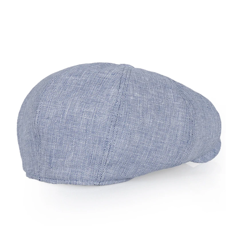 Spring Summer Retro Beret Hats Wild Casual Dad Hats Unisex Octagonal Cap New Linen Blue Casual Newsboy Hat for Men Women BJM111