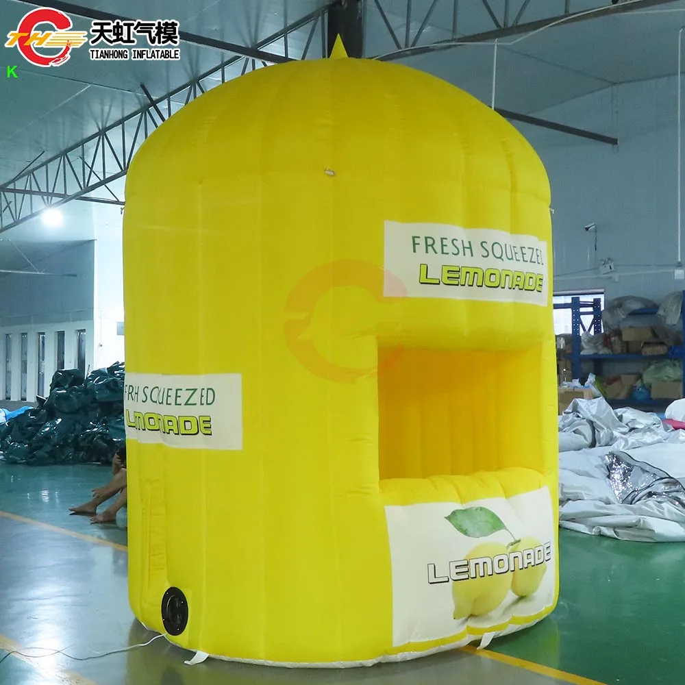 Outdoor 2,5 m/3,5 mH Limonade Aufblasbare Kiosk Zelt Gelb Aufblasbare Booth Outdoor Aufblasbare Limonade Stand Booth Bar