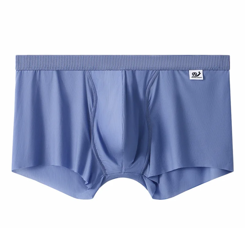 Men's Bulge Boxy Underwear Ice Silk Boxer Briefs Thin Breathable Seamless Trunk  Elastic Waistband Comfortable Sports Underpants