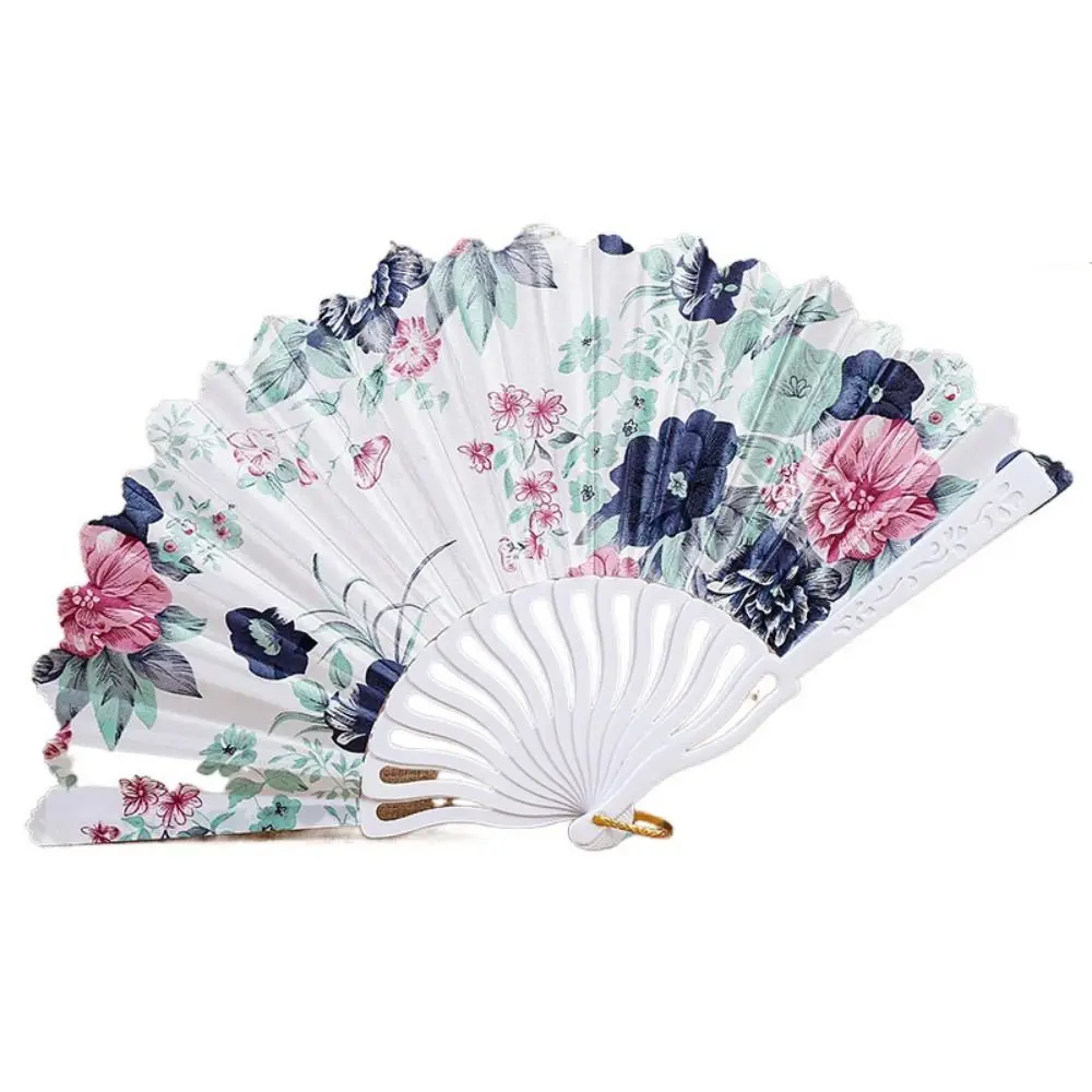 Éventail pliant vintage de style chinois, fait main, motif floral, en bambou, éventail artistique, éventail de danse chinoise, accessoire de danse