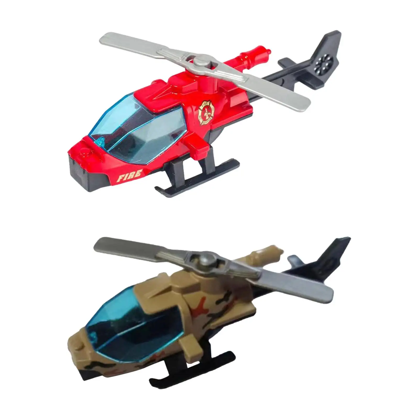 Diecast Alloy Helicopter for Kids Children Birthday Gift Cake Decoration Desktop Display Party Favor Plane Toy Small Metal Model