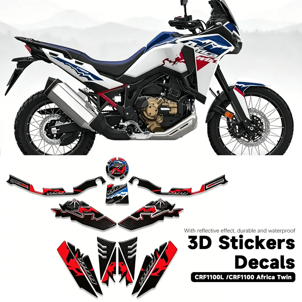 

For Honda CRF1000L CRF1100L Africa Twin Sports Motorcycle Tank Pad Fuel Tank Cover Fairing Fender Protective Stickers2024-2026