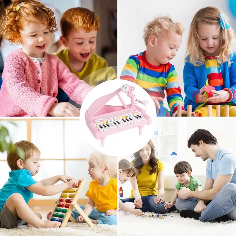 Toy Keyboard 24 Keys Music Toy With Microphone Music Instruments Early Development Toys For Beginners Boys Girl Ages 3-6