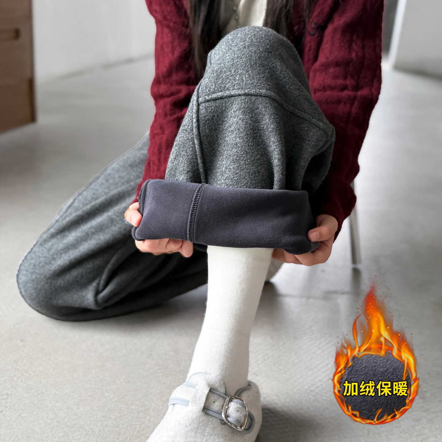 Girls Fleece Lined Sports Pants Baggy Patchwork Autumn Winter Children Casual Trousers Kids Fashion Outerwear Bottoms Ages 4-14Y