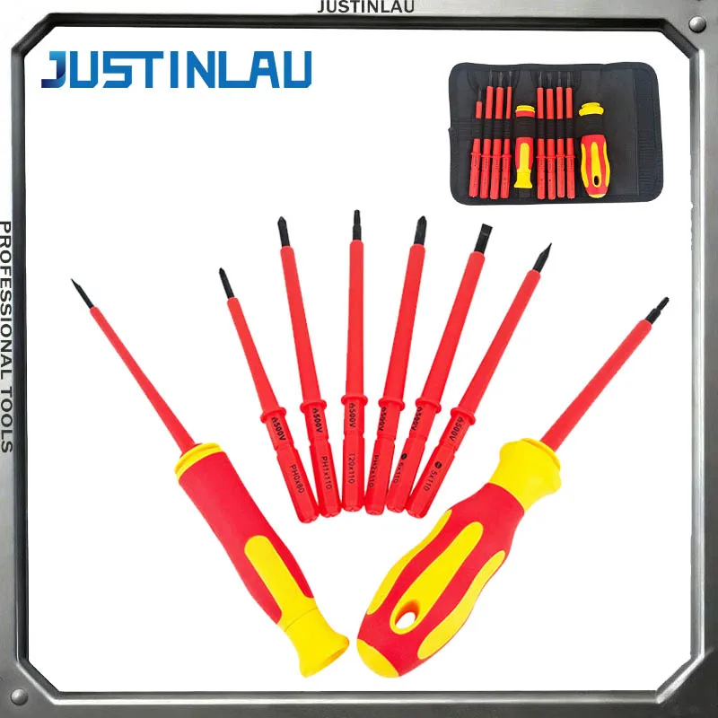 

JUSTINLAU 1 набор отверток для электроизоляции 10 в 1 с магнитным многофункциональным набором инструментов для обслуживания электрооборудования