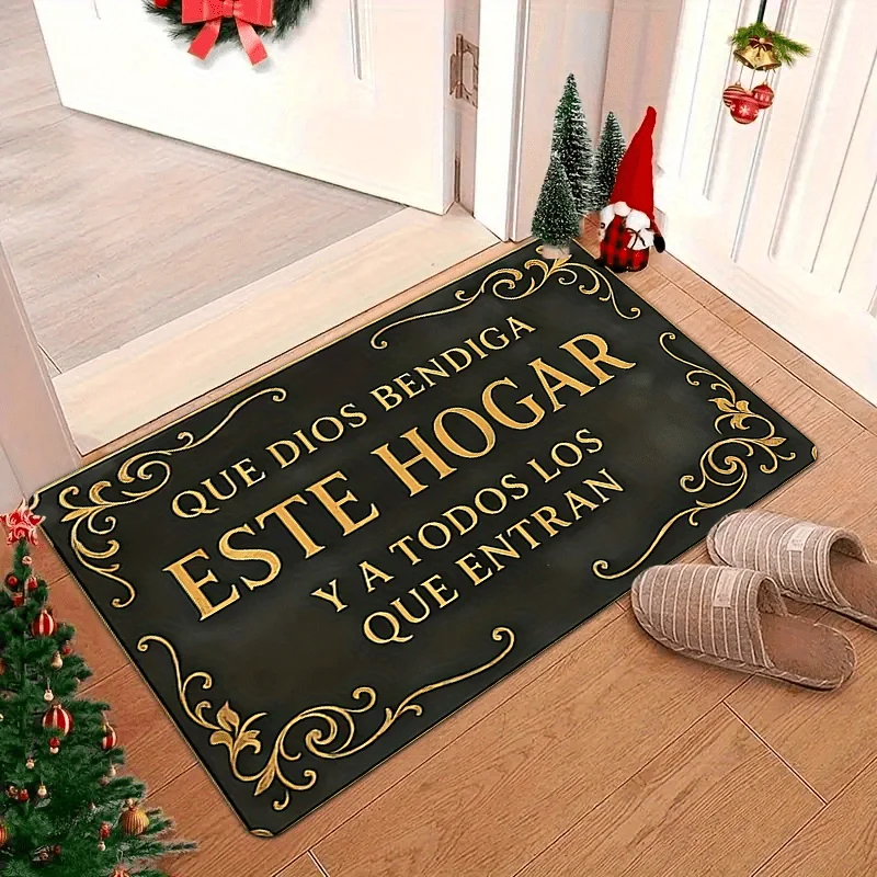 Religious Spanish Doormat Welcome Mat Home Decor Entrance Blessing Rug Spiritual Gift Divine Blessings Christian Housewarming Ma