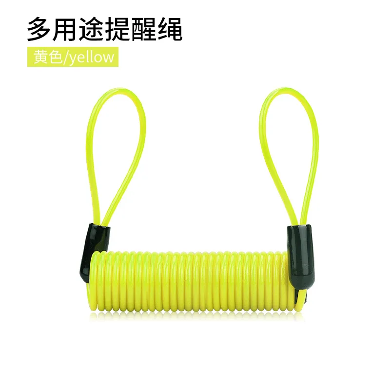 Anti-Theft Motocicleta Roda Disco Lock, Alarme de freio, Saco e Lembrete Primavera Cabo, Moto Bloqueio de Segurança, 1,2 m, 1Pc