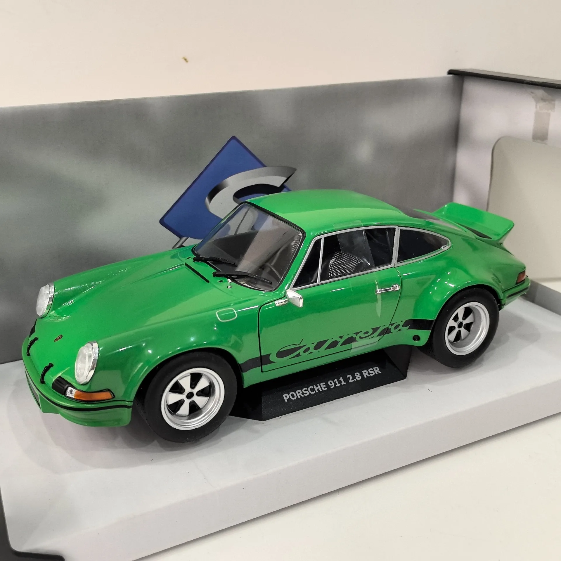 دييكاست سوليدو 1/18 مقياس بورش 911 RSR 2.8 1973 بورش سبيكة سيارة نموذج تحصيل لعبة هدية تذكارية عرض حلية