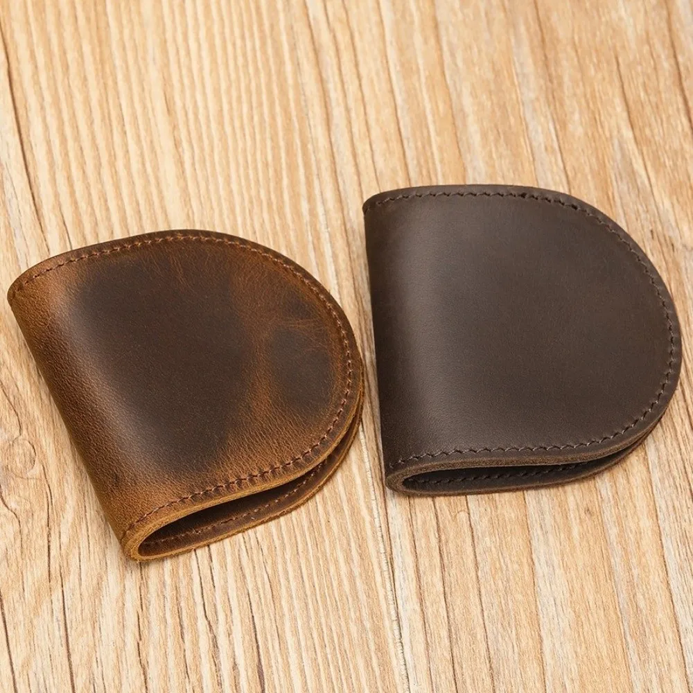 Simple Style Genuine Leather Small Wallet Hasp Ultra Light Mini Coin Purse Handmade Change Purse Men And Women